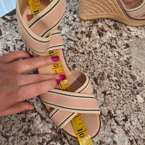 Tory Burch Frieda Platform Wedge‎ Espadrille Open Toe Sandals Heels  size 10M - Picture 12 of 12